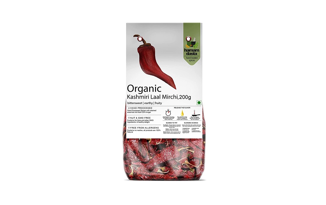 Hamam Dasta Organic Kashmiri Laal Mirch    Pack  200 grams